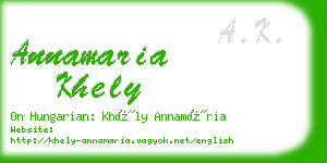 annamaria khely business card